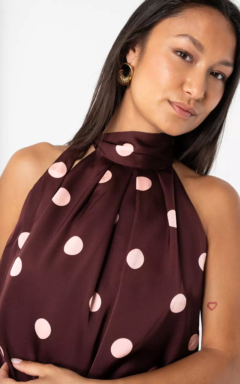 Halter dots top Bordeaux Pink