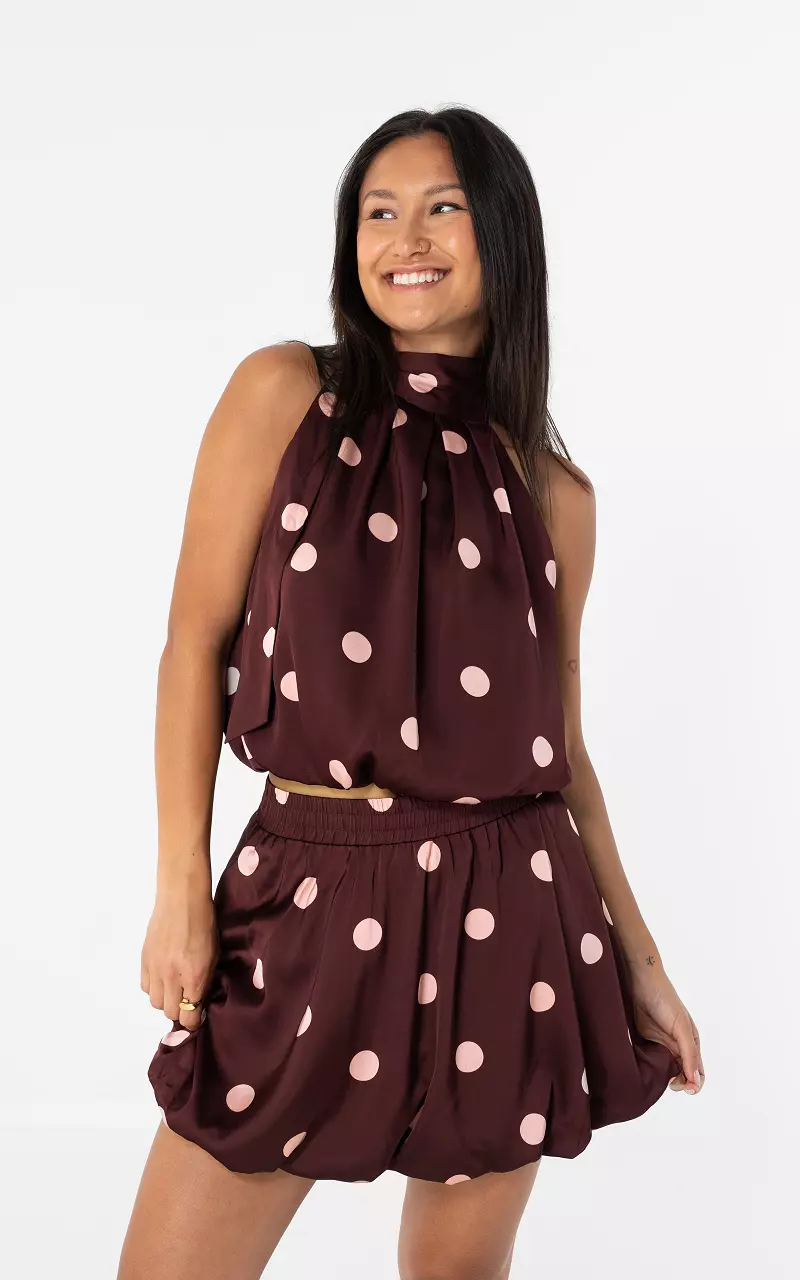 Halter dots top Bordeaux Pink