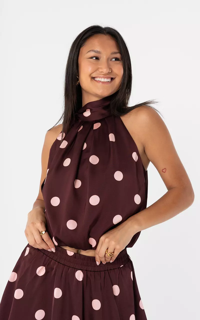 Halter dots top Bordeaux Pink