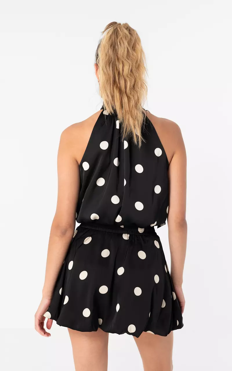 Halter dots top Black White