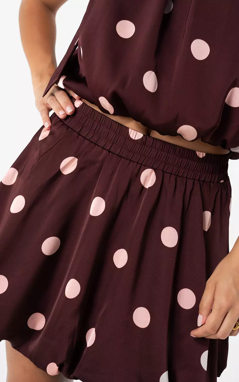 Skort mit Punkten Bordeaux Pink