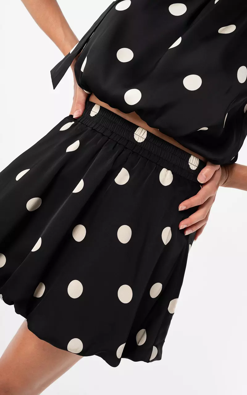 Polka Dot Skort Black White