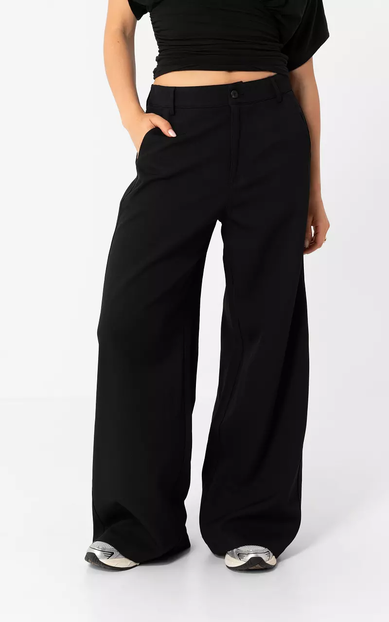 Wide leg Pantalon Schwarz