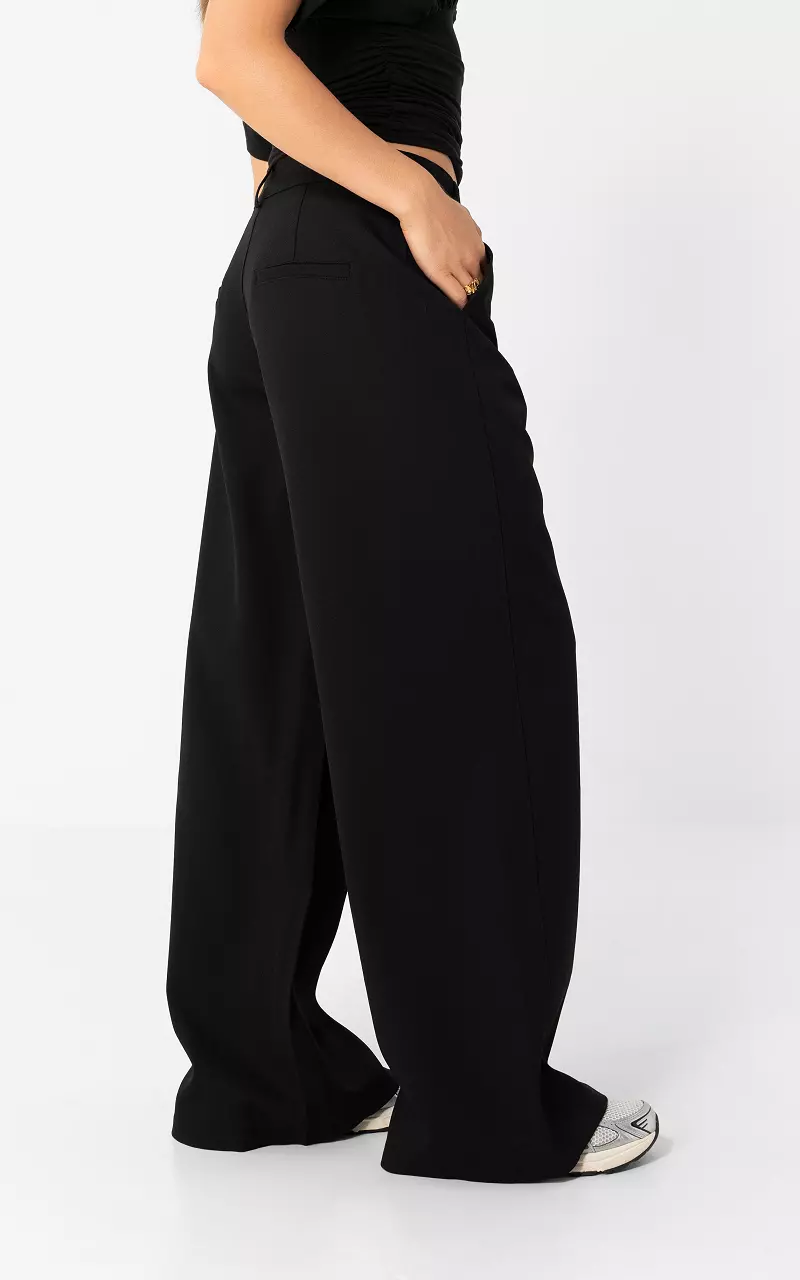 Wide leg Pantalon Schwarz