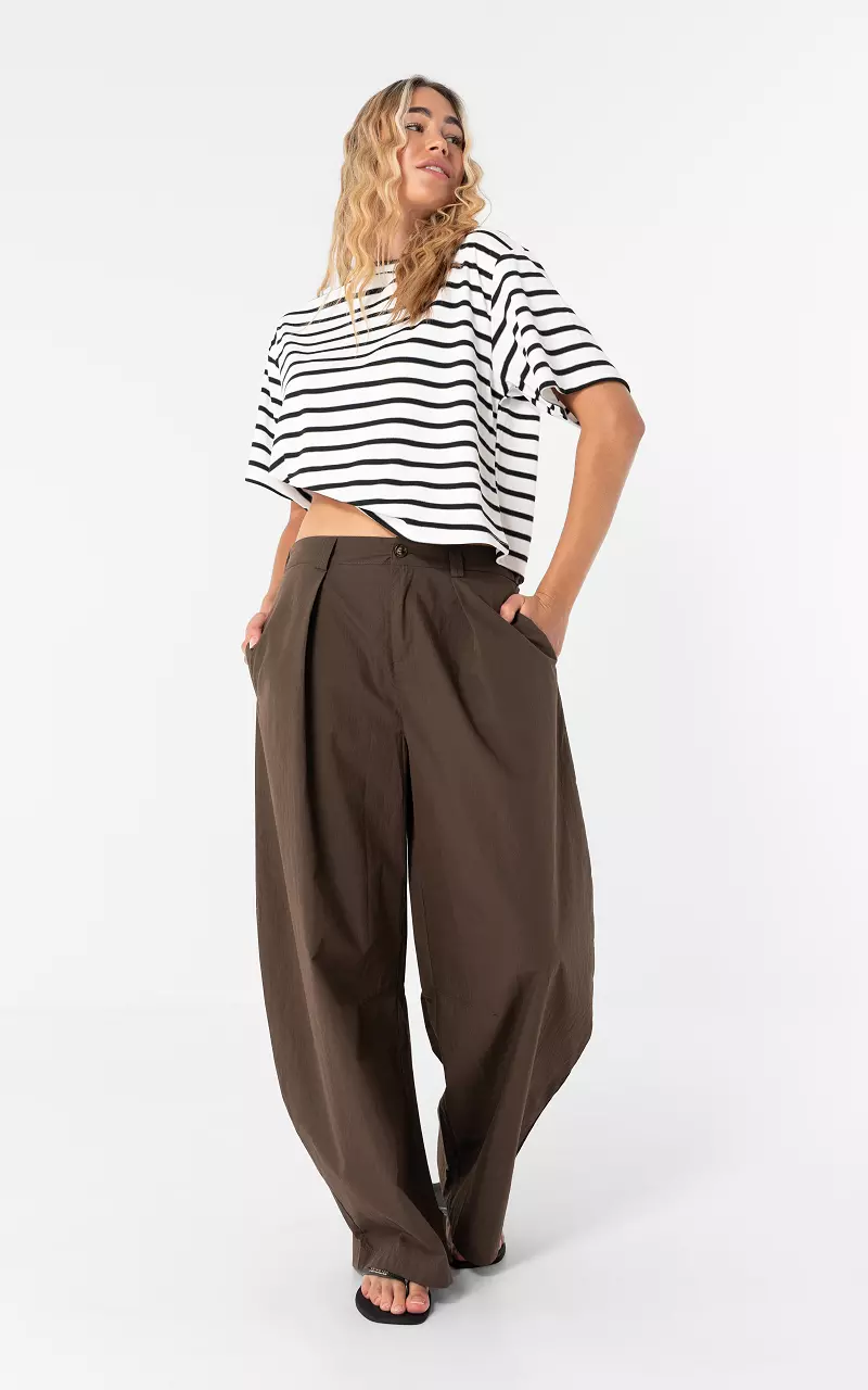 Loosefit broek Donkerbruin