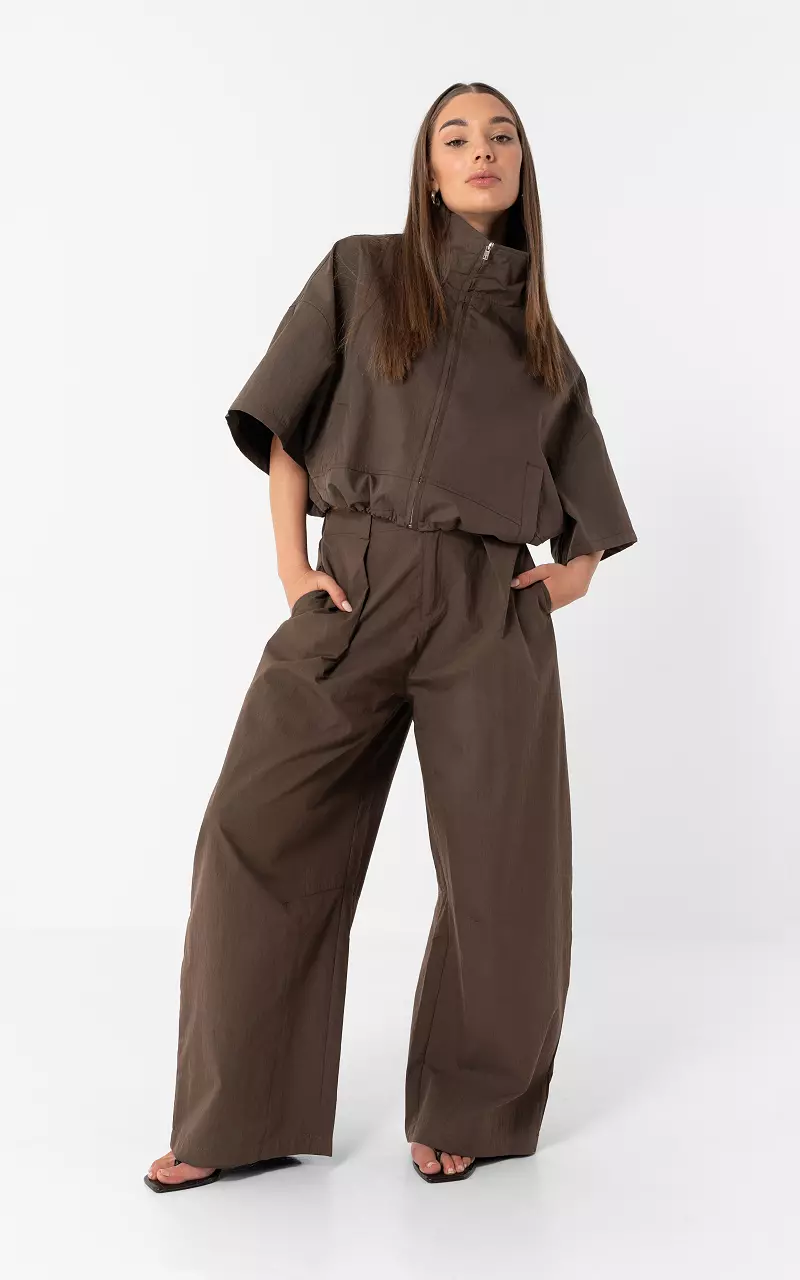 Loosefit broek Donkerbruin