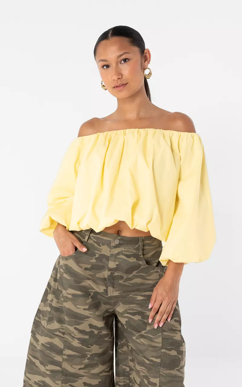 Off shoulder top Light Yellow