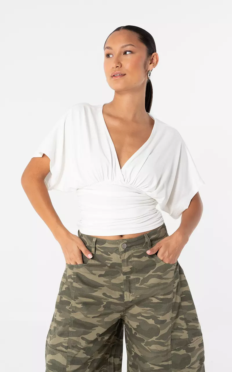 V hals shirt Wit
