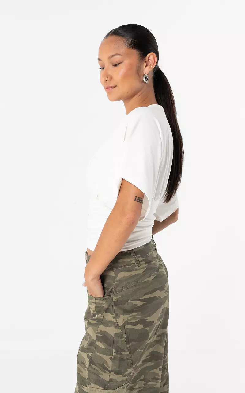 V hals shirt Wit