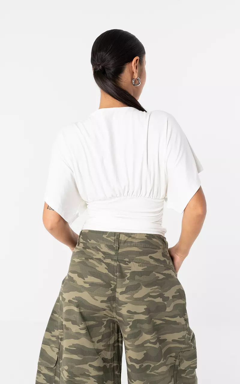 V-neck shirt White