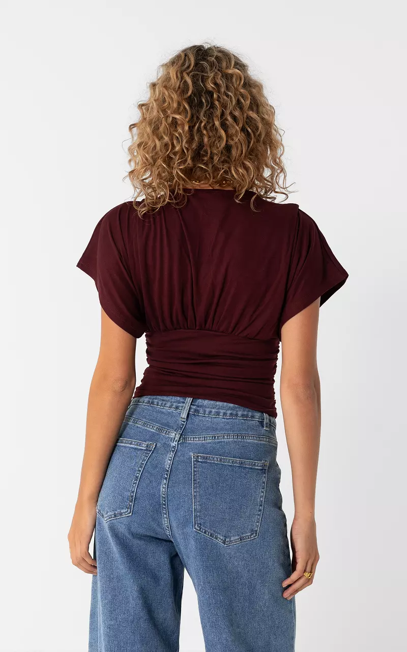 V-neck shirt Bordeaux