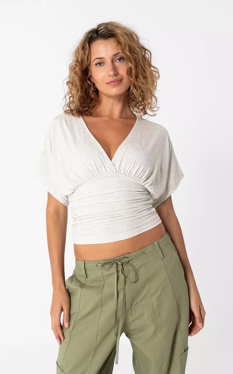 Shirt mit V-Ausschnitt Grau