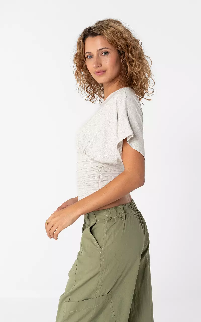 Shirt mit V-Ausschnitt Grau