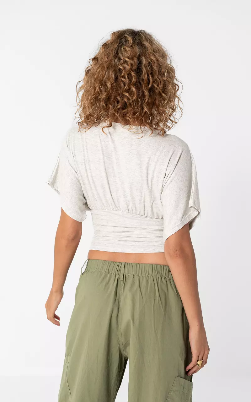 Shirt mit V-Ausschnitt Grau