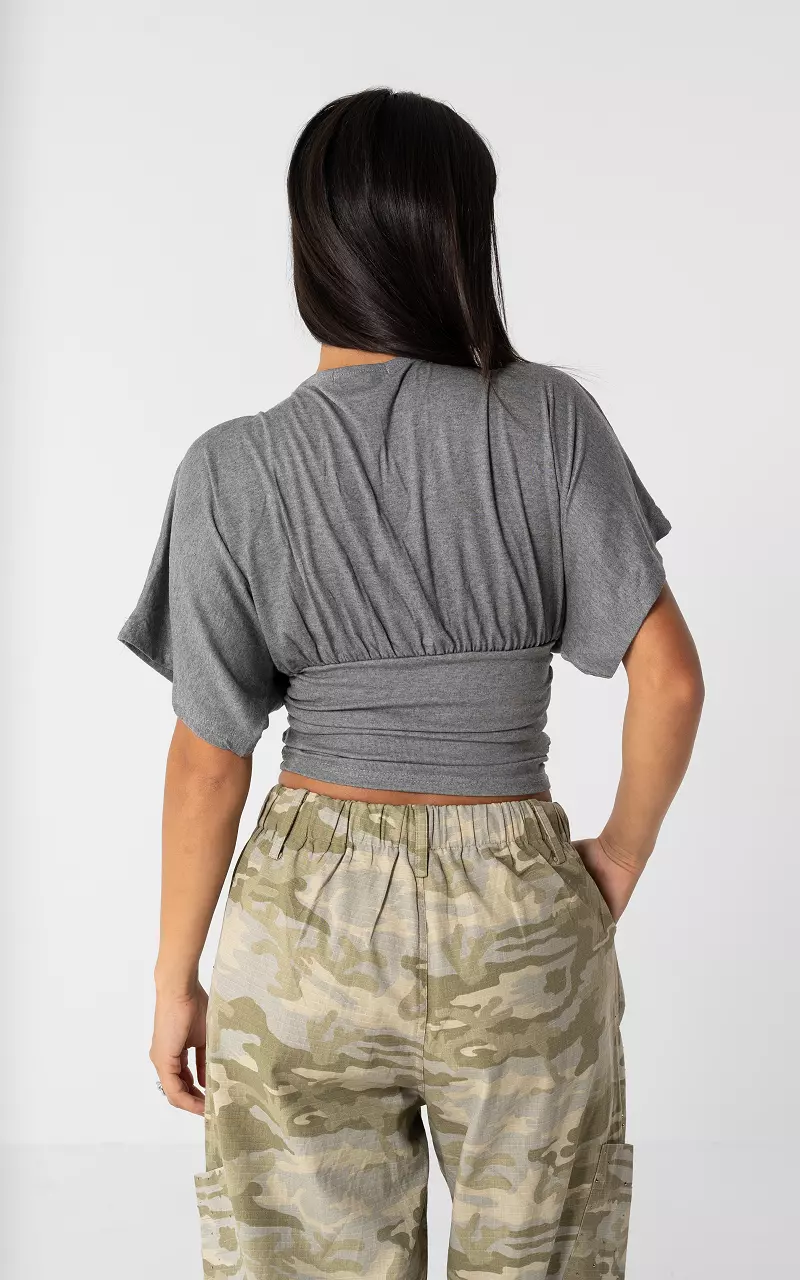Shirt mit V-Ausschnitt Dunkelgrau