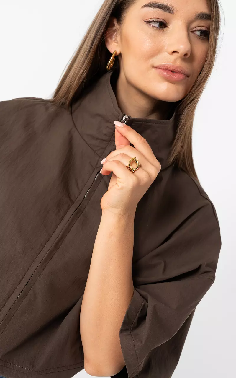 Verstellbare Jacke Dunkelbraun