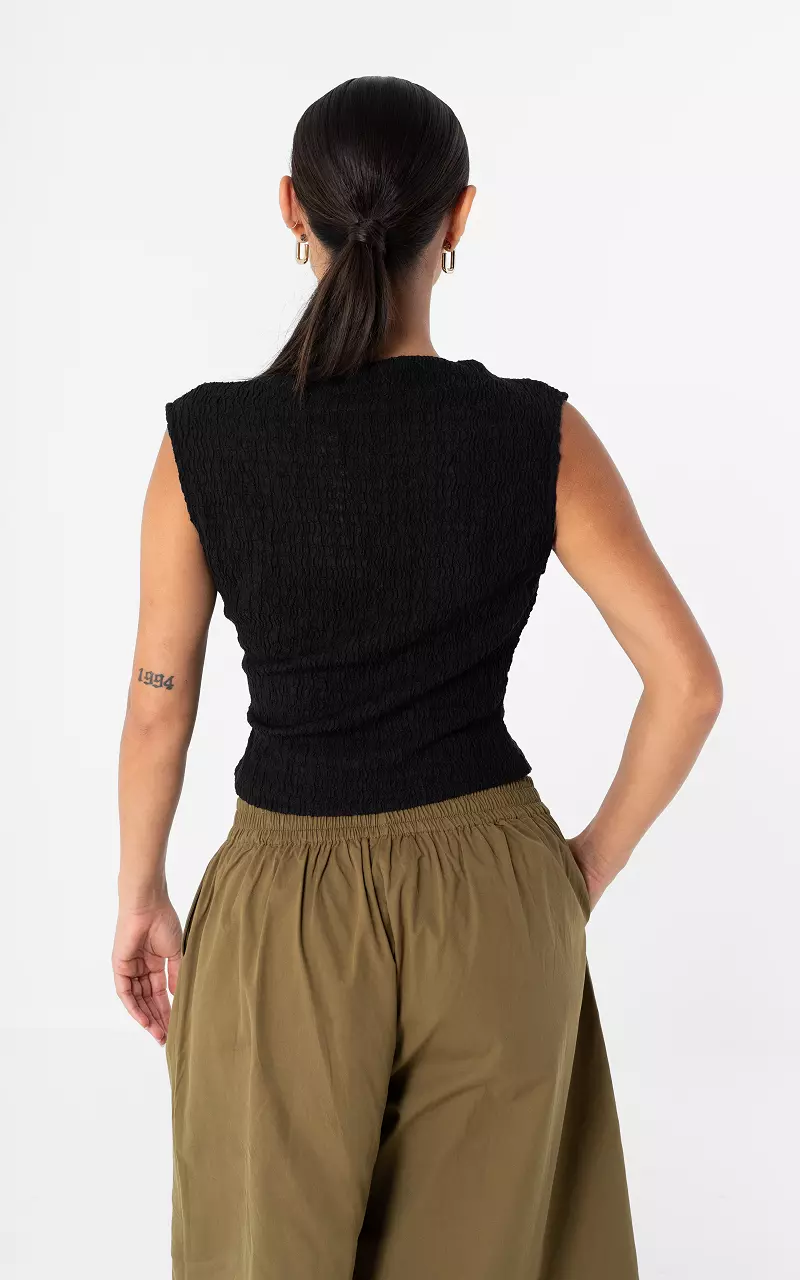 Boothals top Zwart
