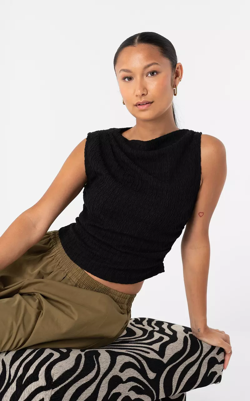 Boothals top Zwart