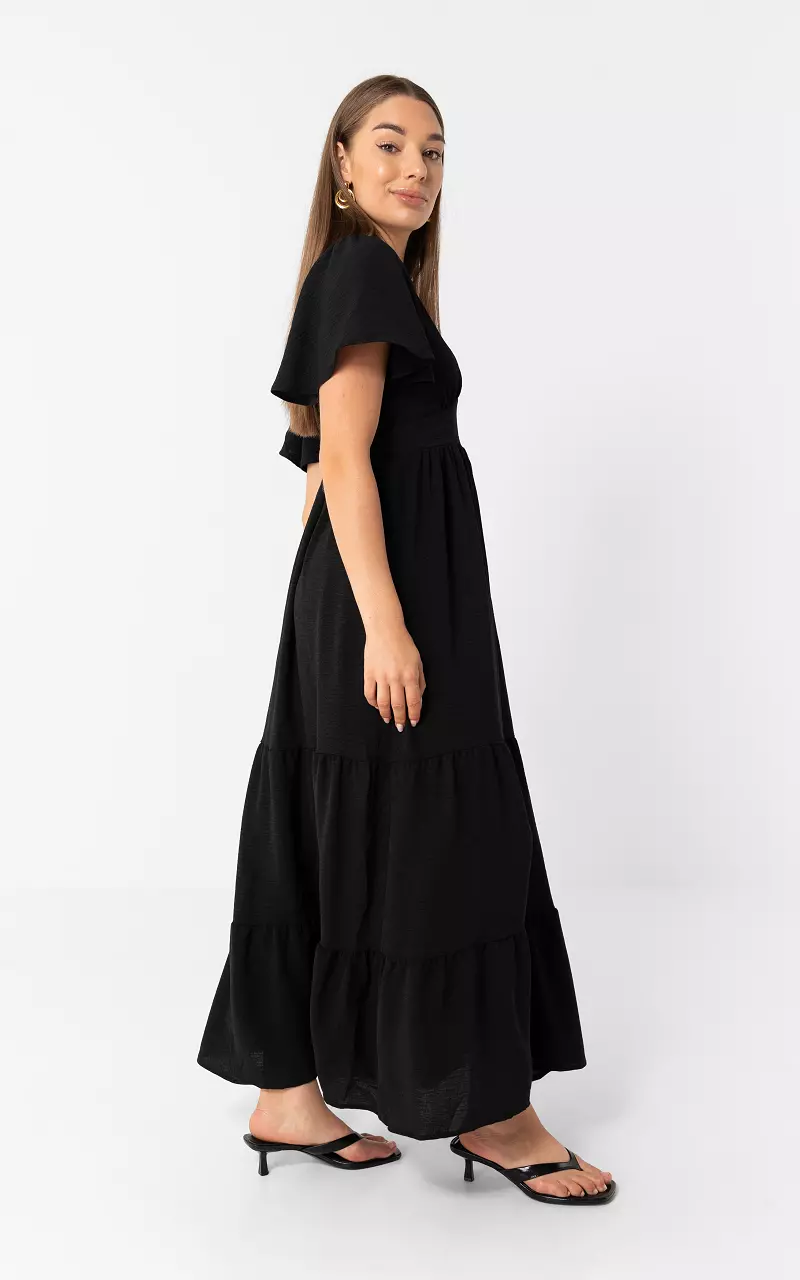 Maxikleid mit Rückenausschnitt Schwarz