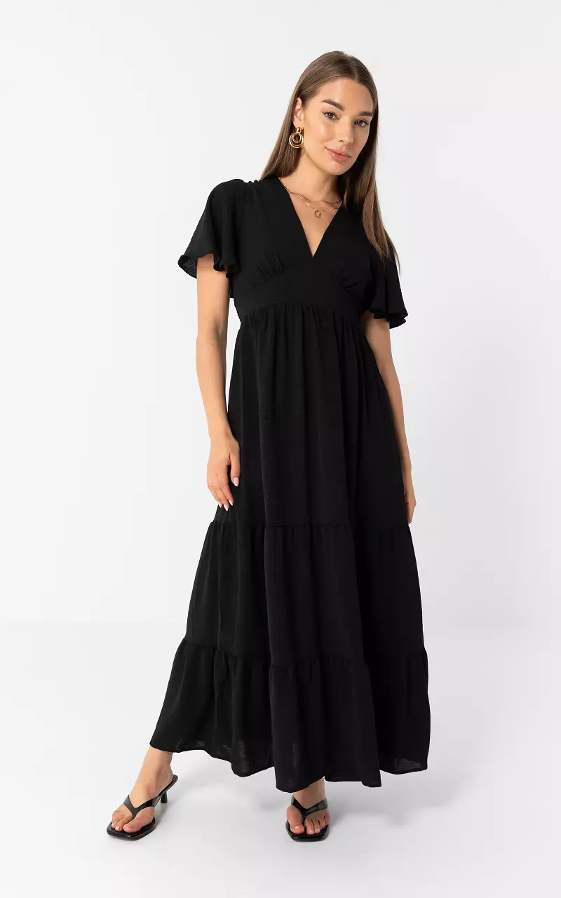 Maxikleid mit Rückenausschnitt Schwarz
