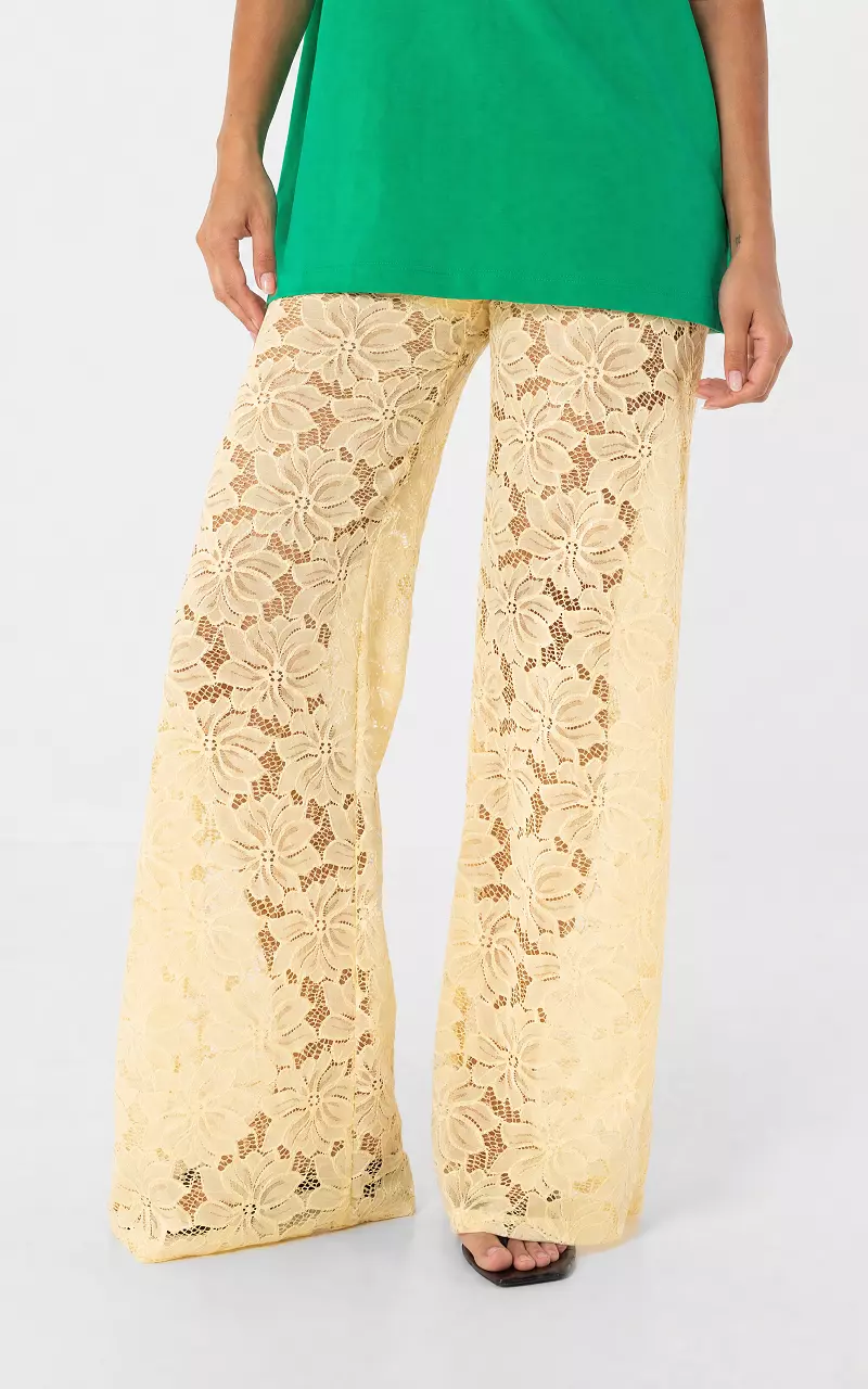 Lace trousers Light Yellow