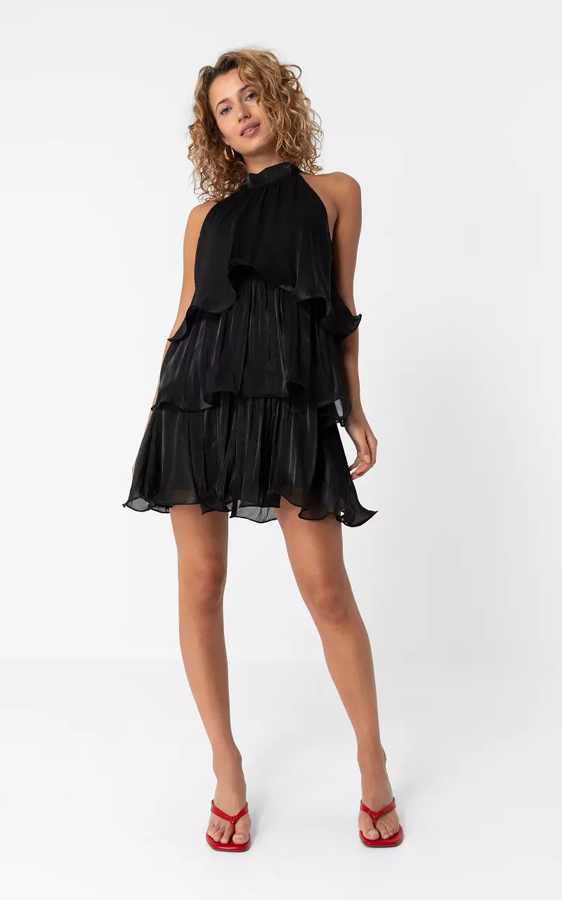 Mehrlagiges kurzes Kleid Schwarz