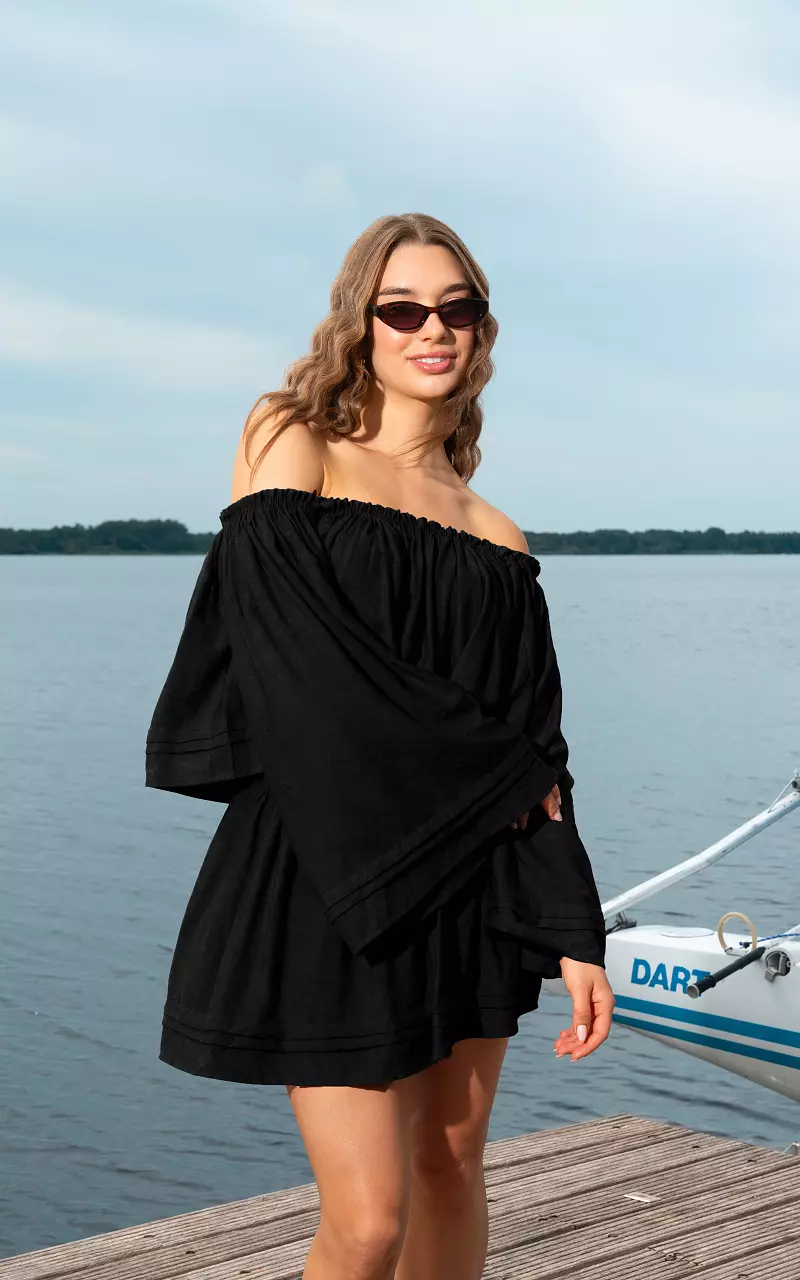 Off Shoulder Top Schwarz