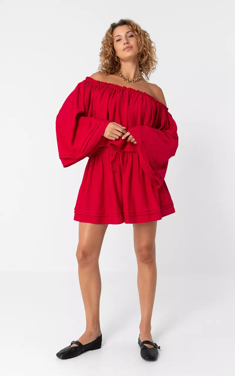 Short met laagjes Rood