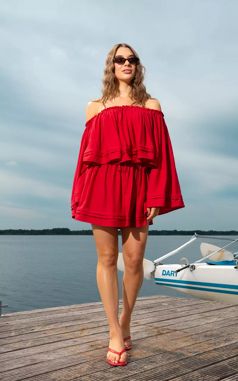 Layered shorts Red