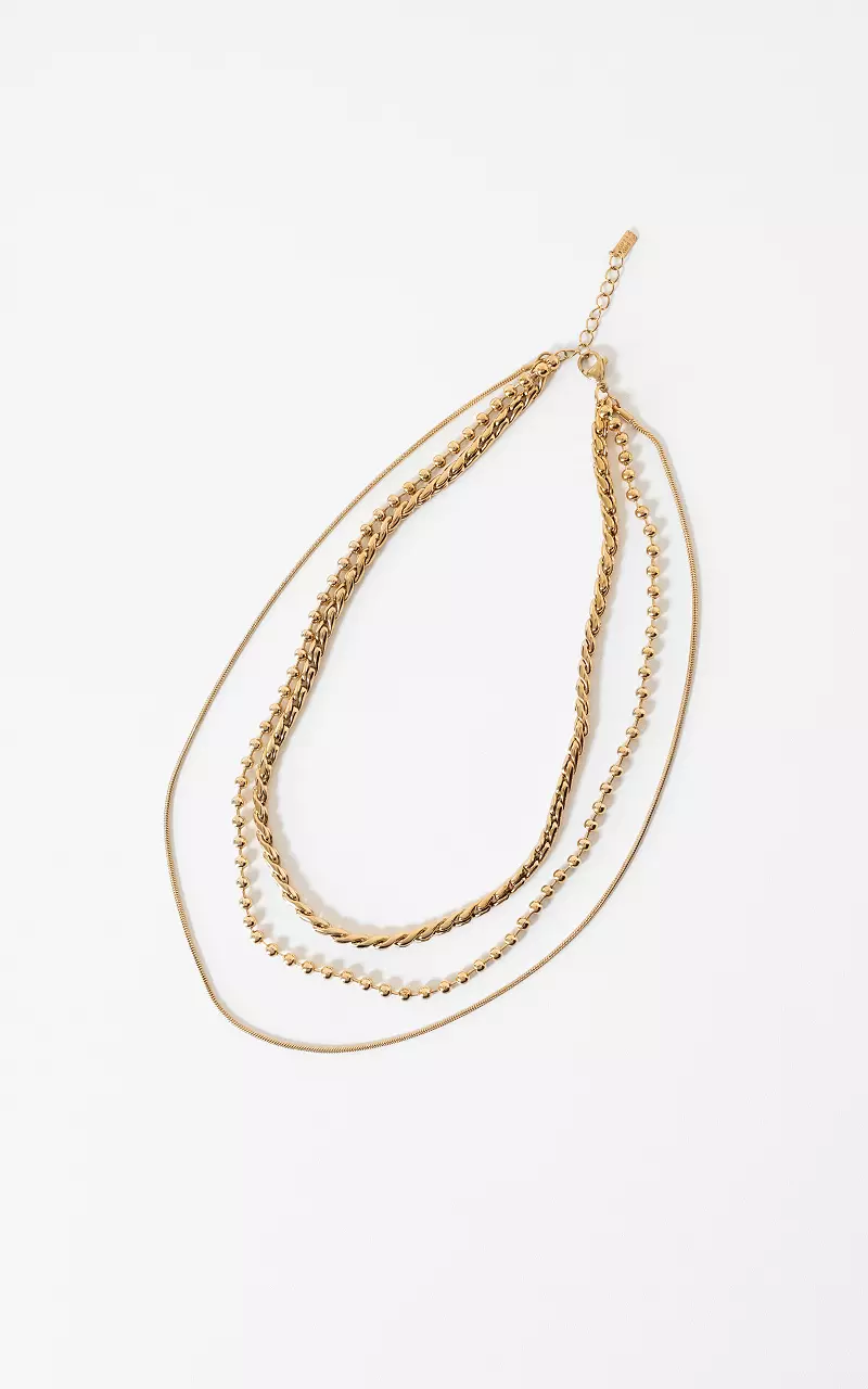 Drie laagse ketting Goud