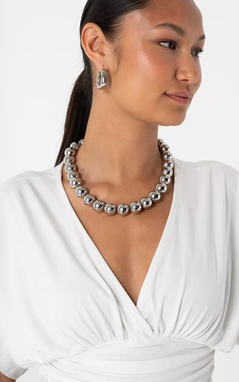 Bollen ketting Zilver