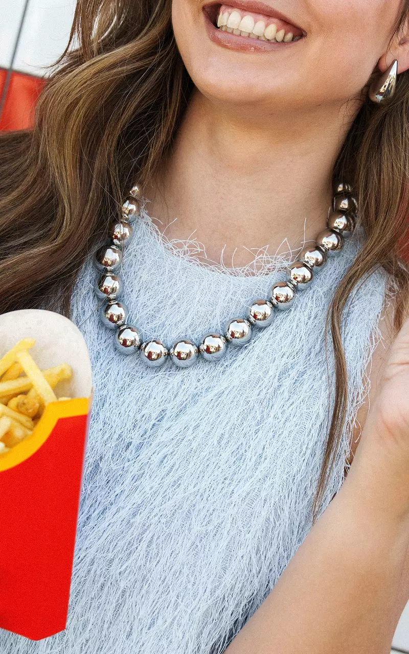 Bead detailed necklace Silver