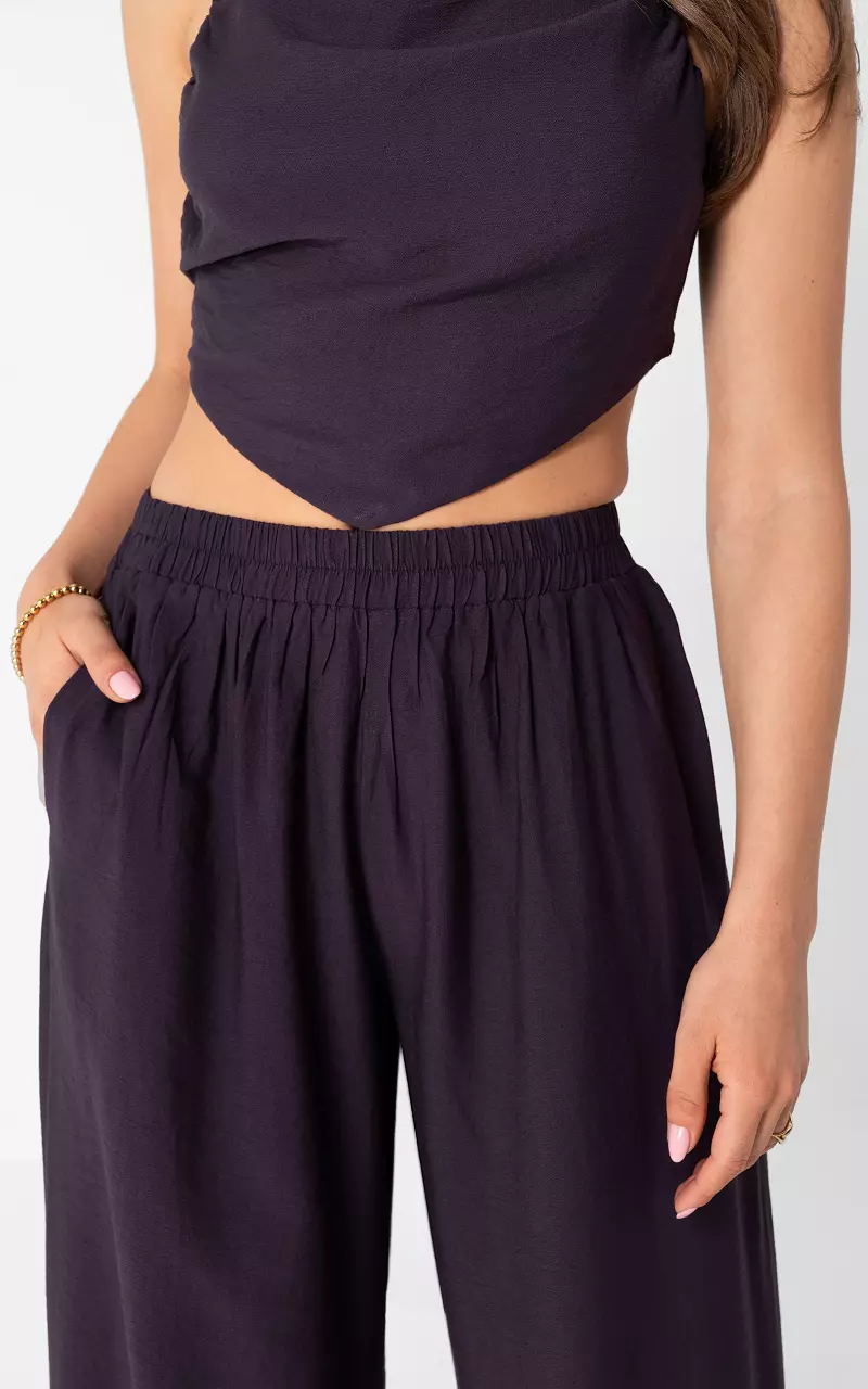 Wide leg trousers Dark-Purple
