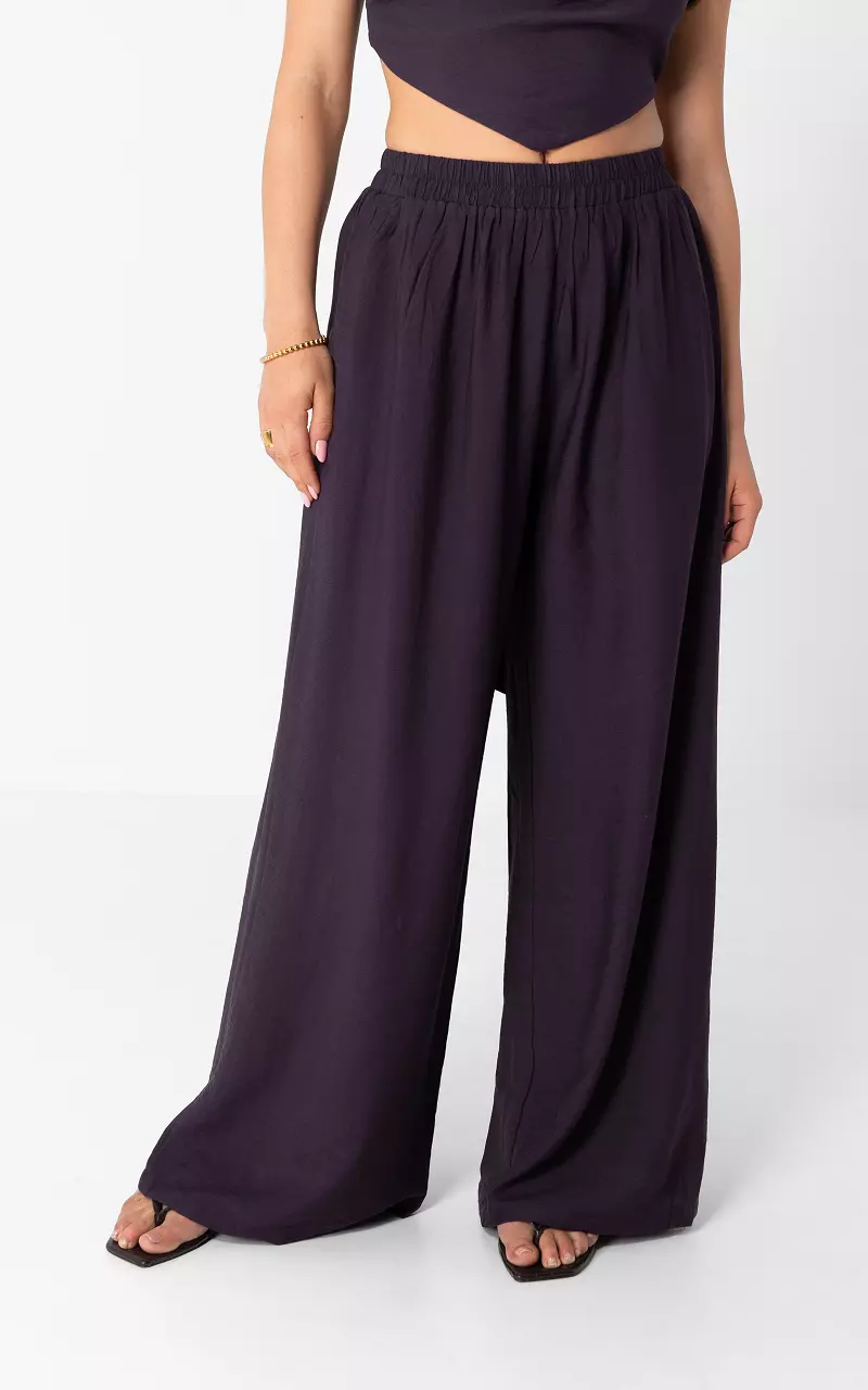 Wide leg trousers Dark-Purple