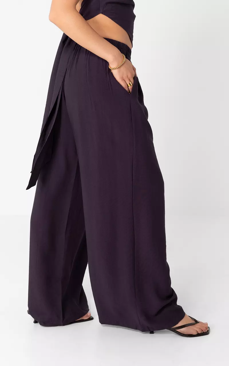 Wide leg trousers Dark-Purple