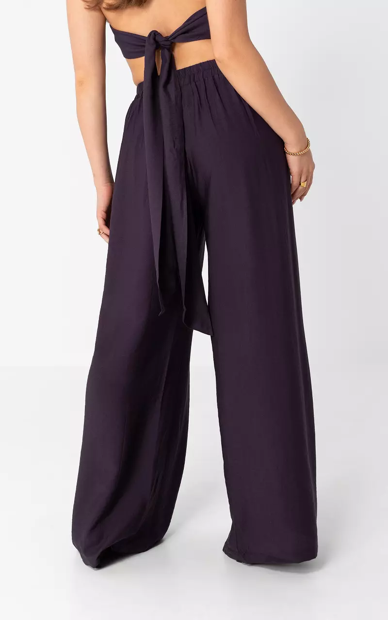 Wide leg trousers Dark-Purple