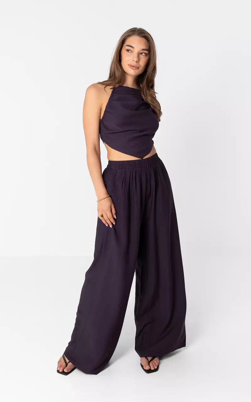 Wide leg trousers Dark-Purple