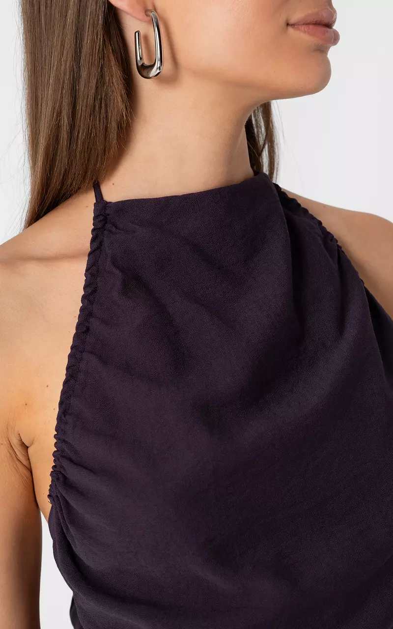 Halter strik top Donkerpaars