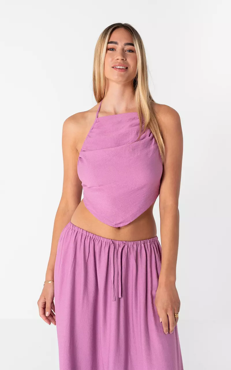 Halter strik top Paars