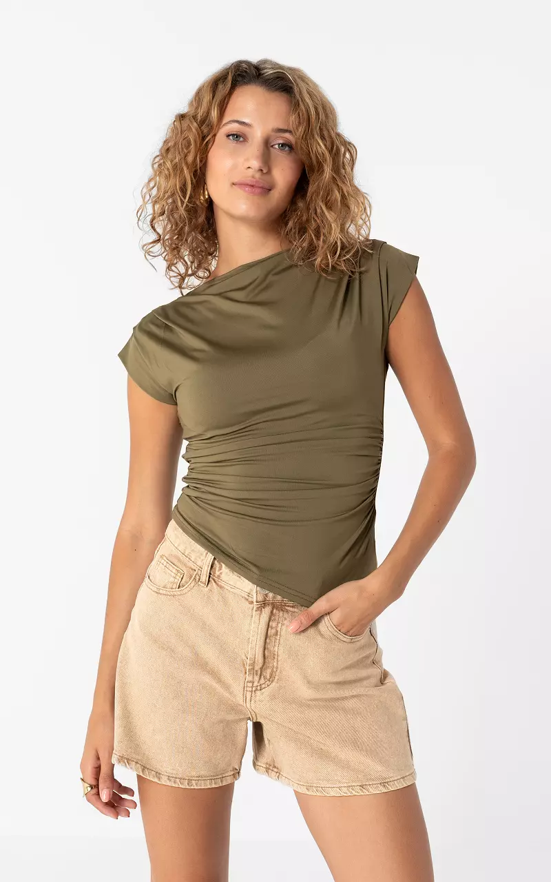 Tailliertes Top Kaki