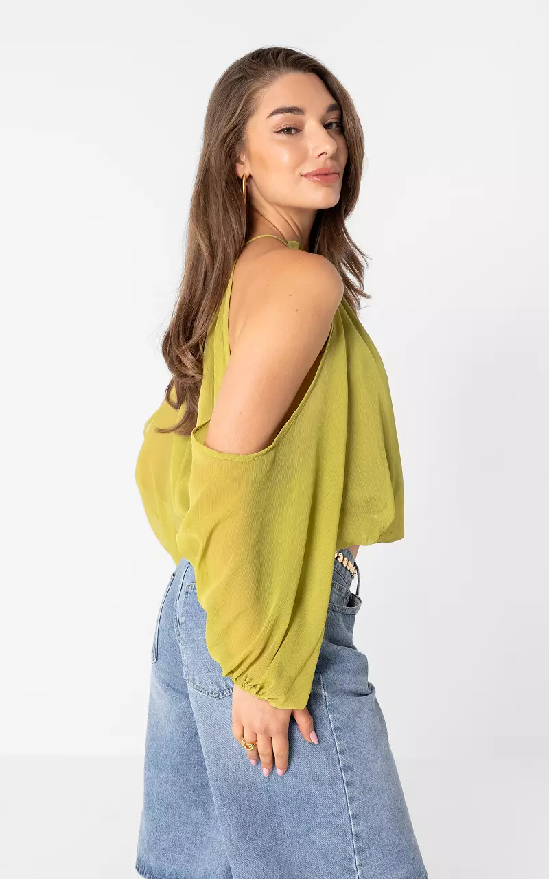 Open shoulder top Groen