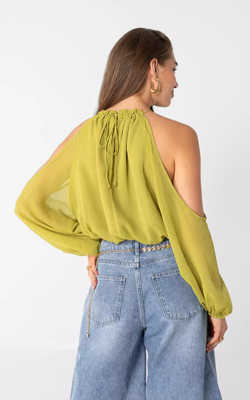 Open shoulder top Groen