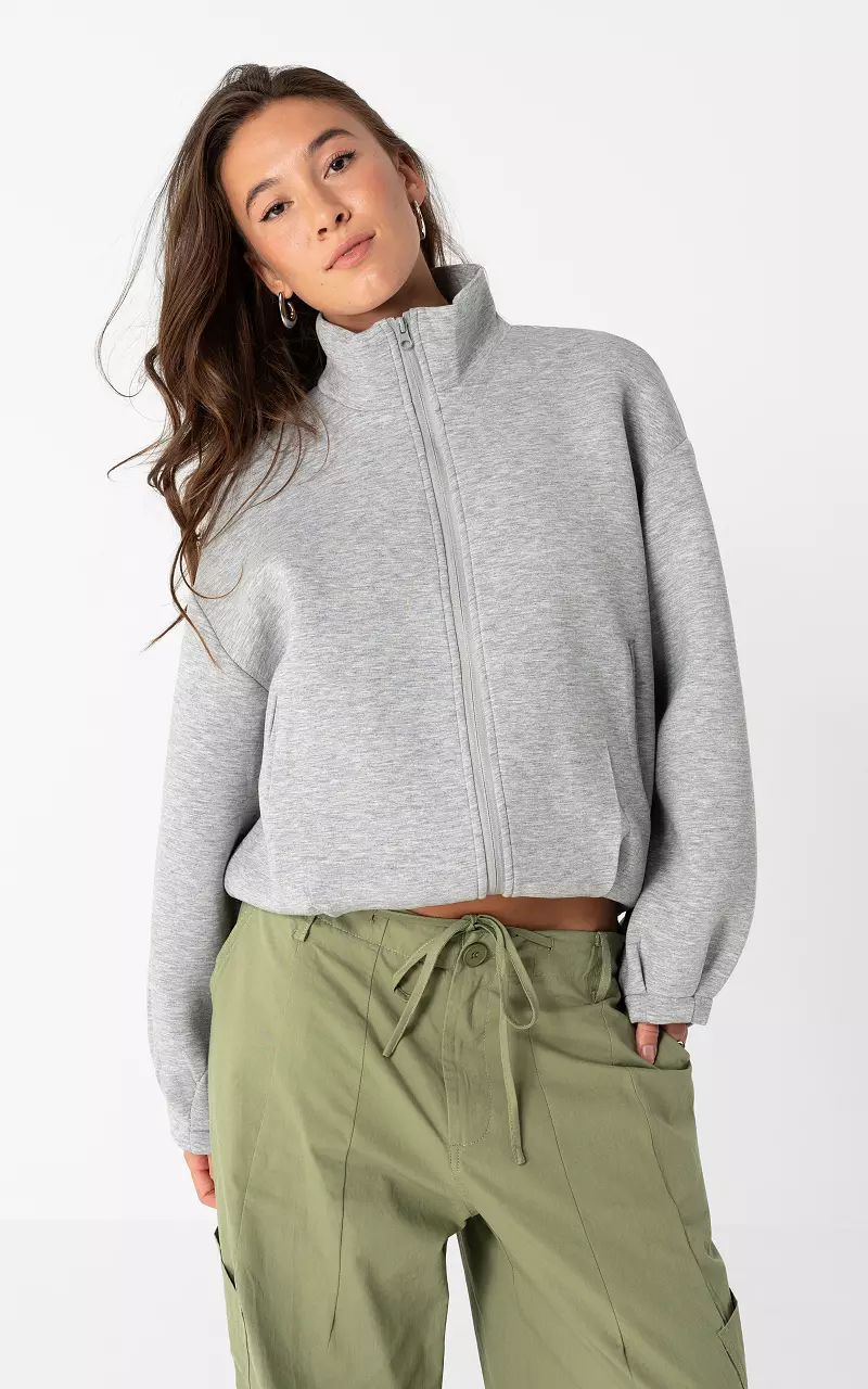 Strickjacke mit langen Ärmeln Grau