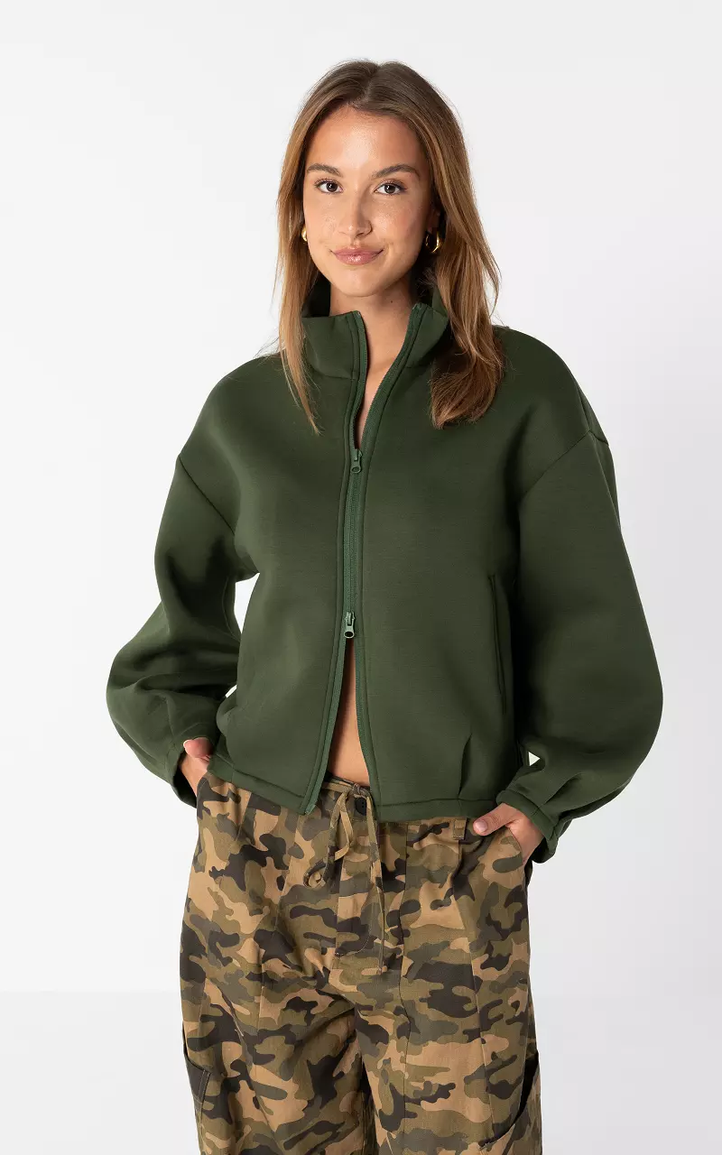 Strickjacke mit langen Ärmeln Kaki