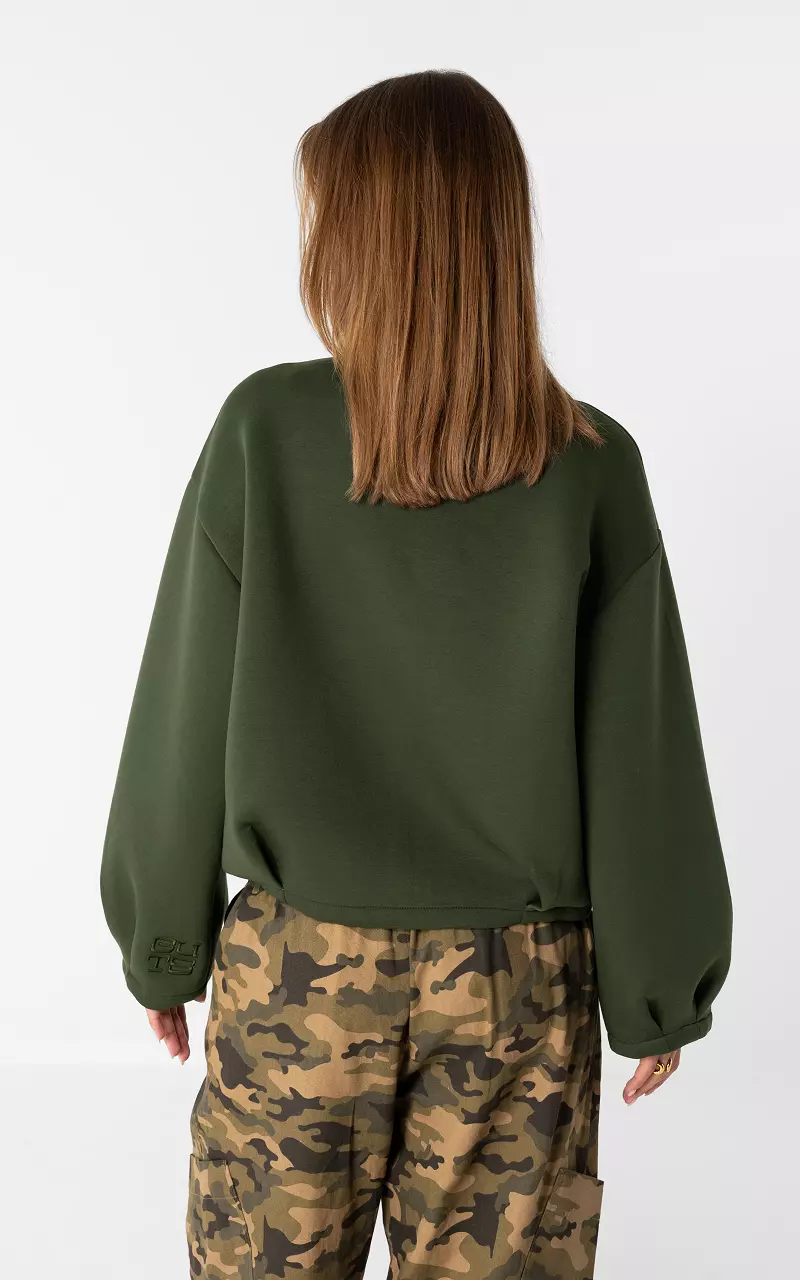 Strickjacke mit langen Ärmeln Kaki