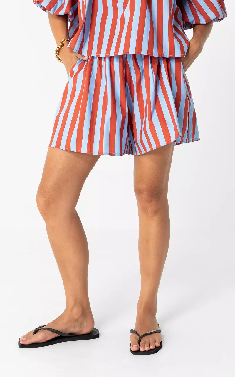 Striped shorts Rust Brown Light Blue