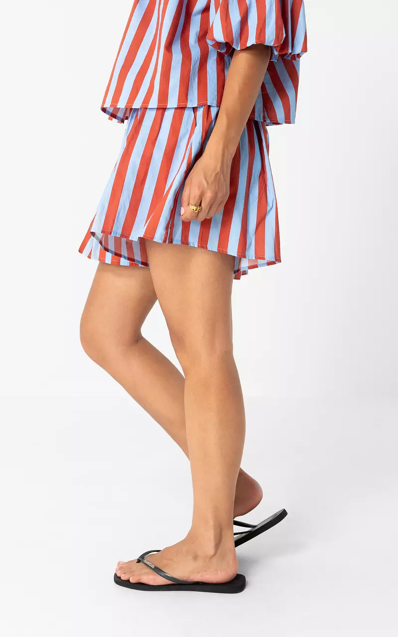 Striped shorts Rust Brown Light Blue