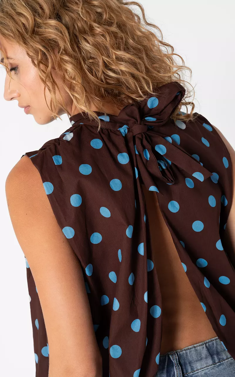 Top dos ouvert Marron Bleu