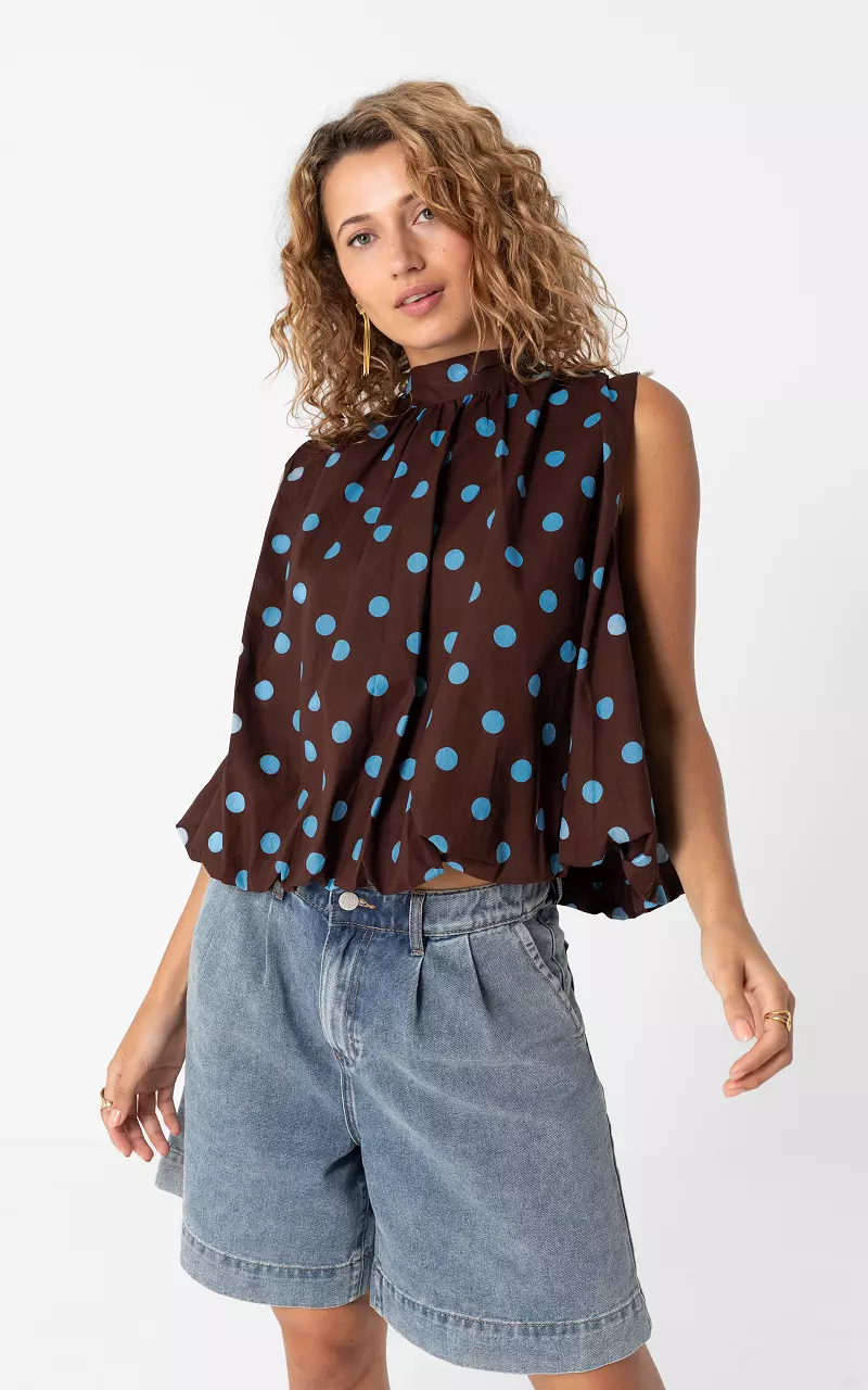 Top dos ouvert Marron Bleu