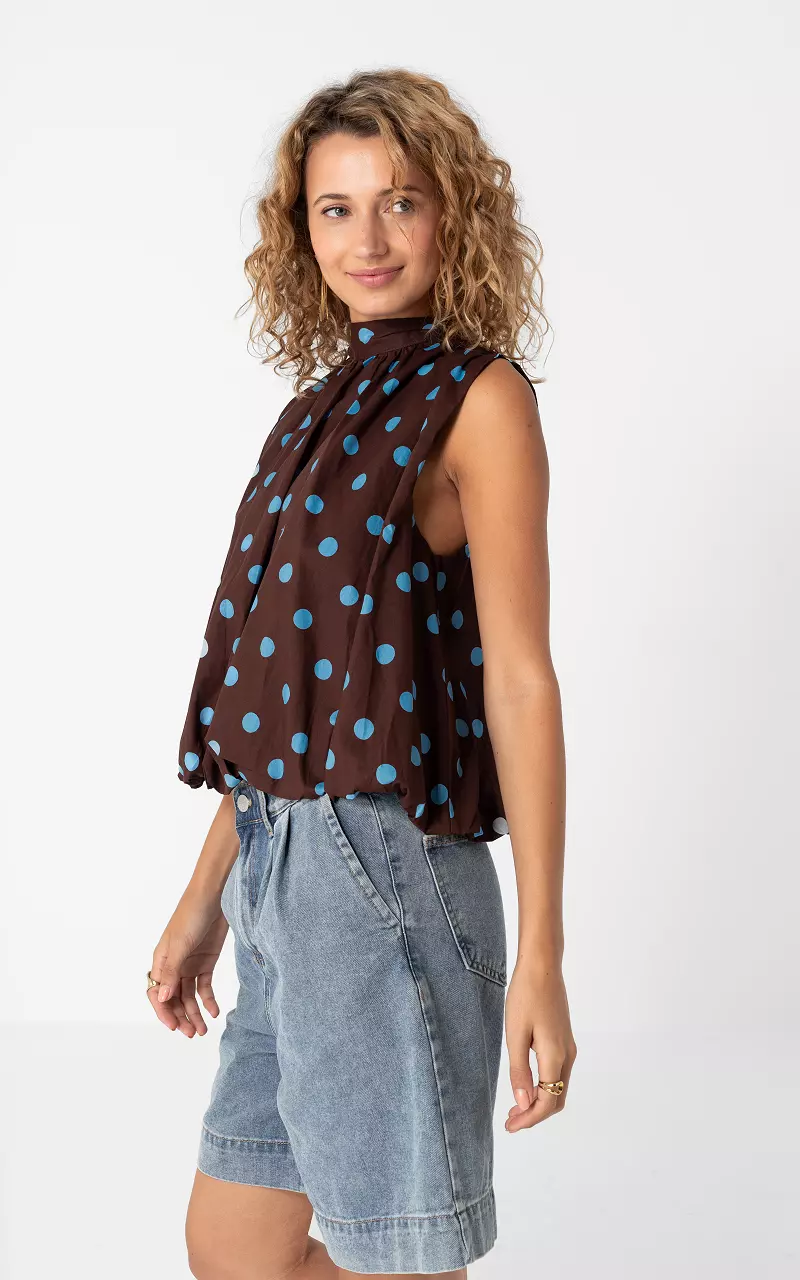 Top dos ouvert Marron Bleu